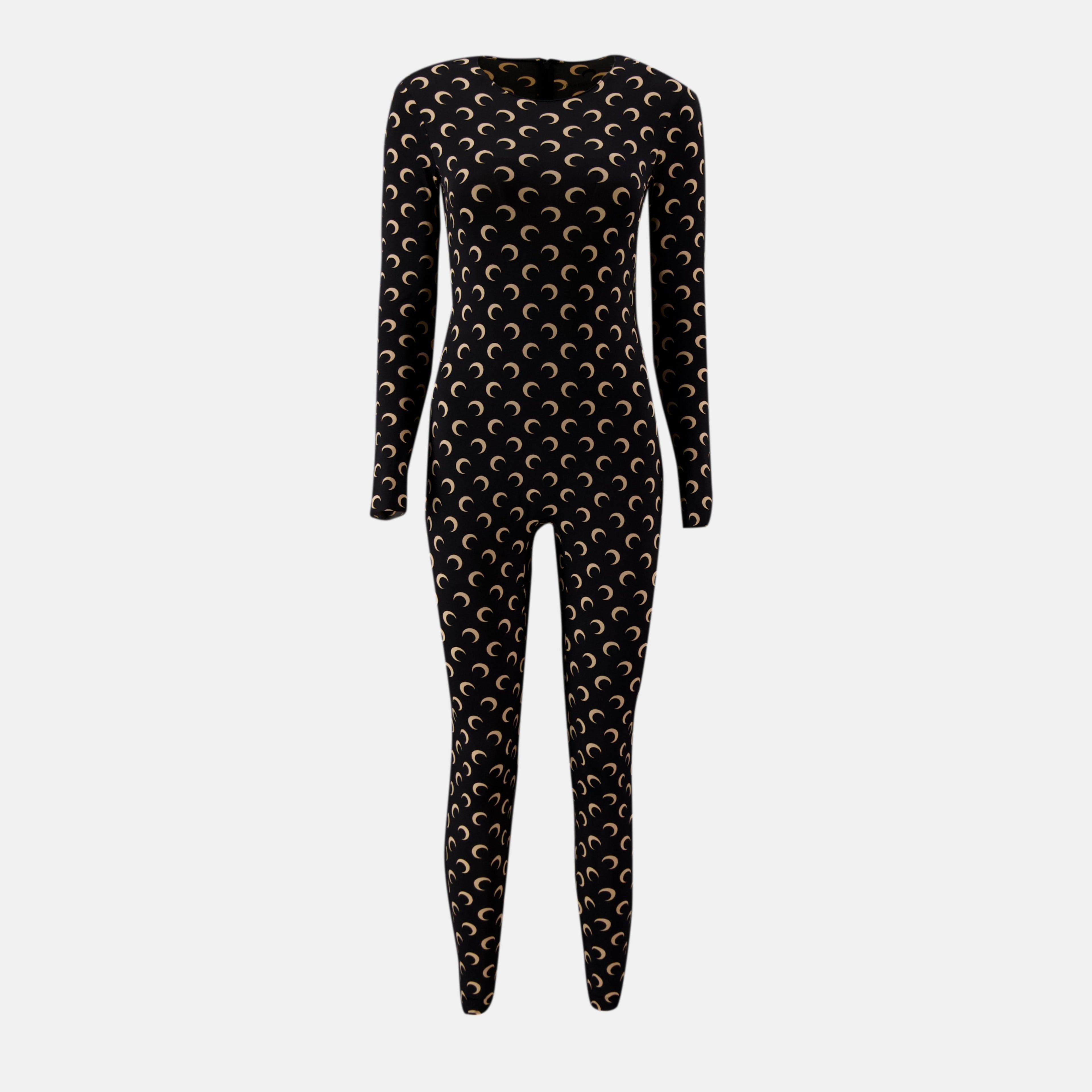 Marine Serre jumpsuit, Long Jersey Moon, autumn fashion, black jumpsuit, Moon pattern
