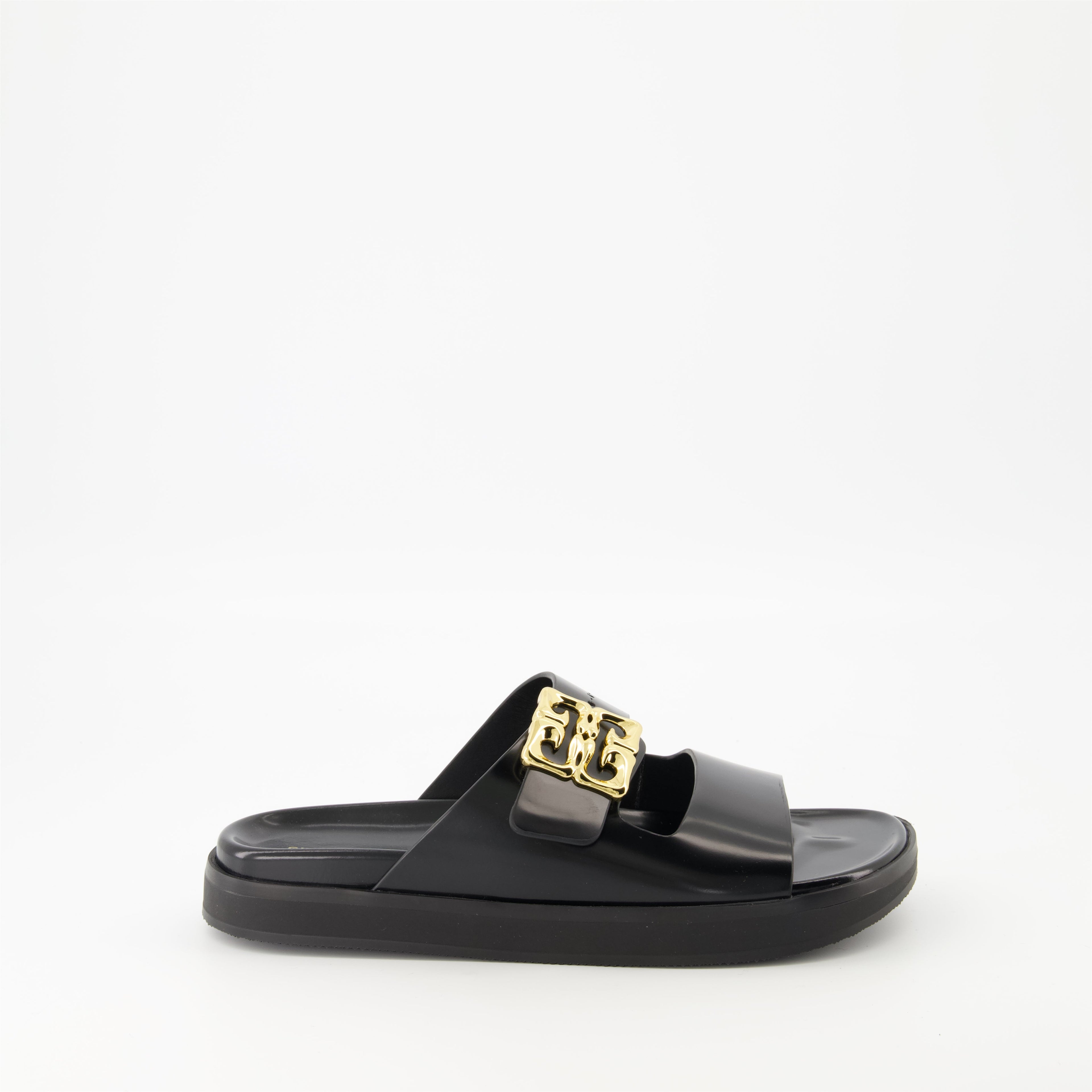 Givenchy sandals, 4G Liquid model, leather sandals, adjustable sandals, designer footwear
