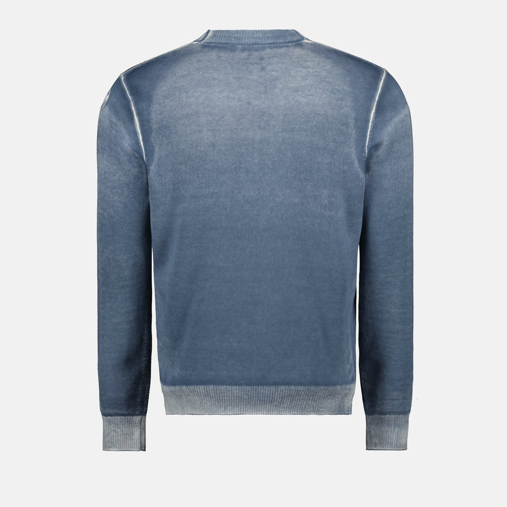 K-Larence-B pullover, blue cotton sweater, Diesel apparel, inverse print sweater, casual fashion