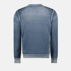 K-Larence-B pullover, blue cotton sweater, Diesel apparel, inverse print sweater, casual fashion