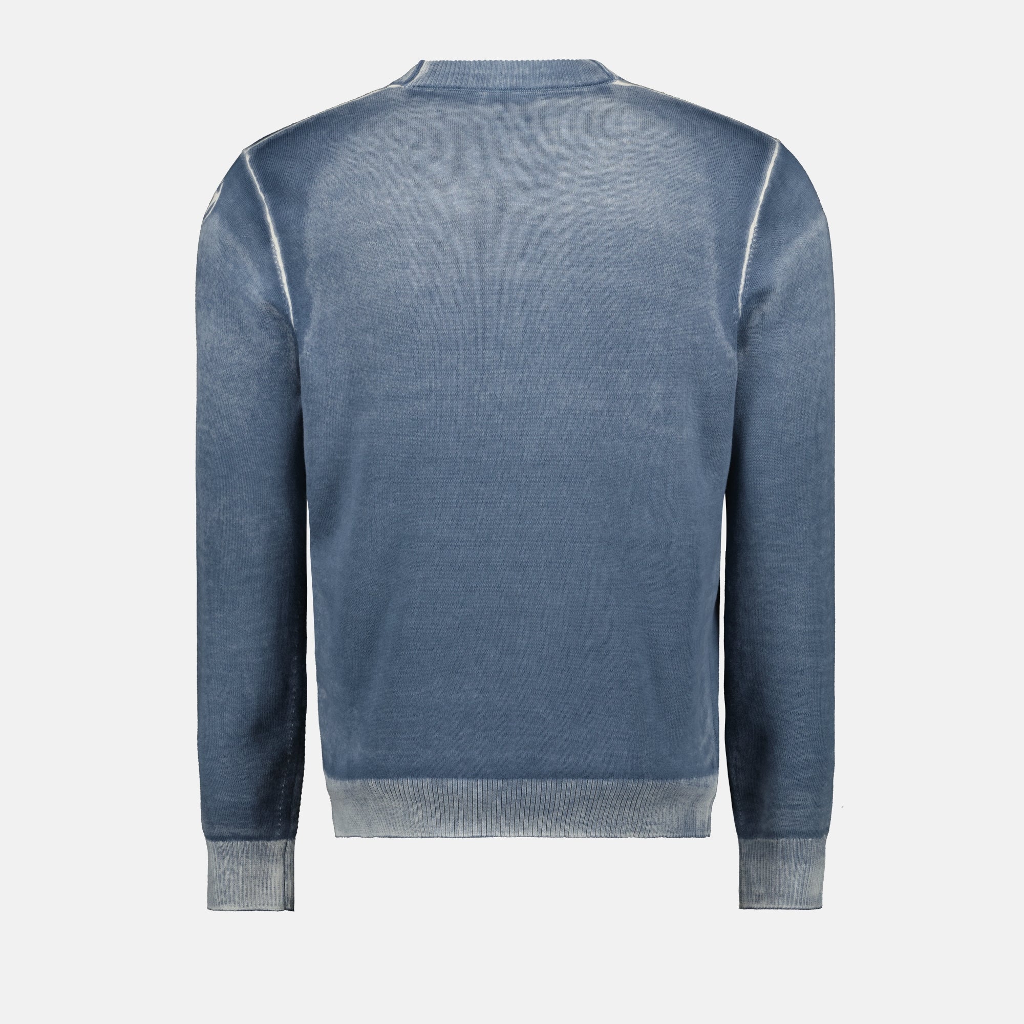 K-Larence-B pullover, blue cotton sweater, Diesel apparel, inverse print sweater, casual fashion