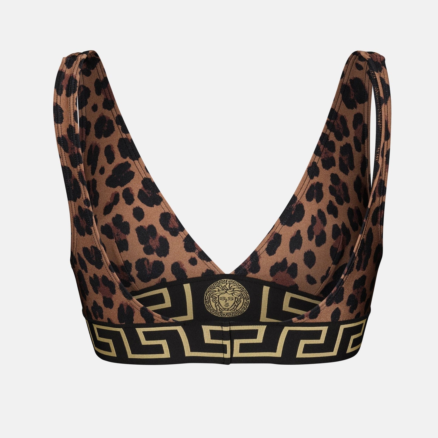 leopard bikini top, luxury swimwear, nylon bikini, stylish beachwear, animal print swimwear