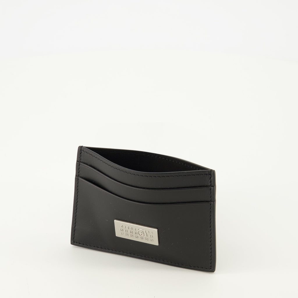card holder, MM6, calf leather, black accessory, practical design