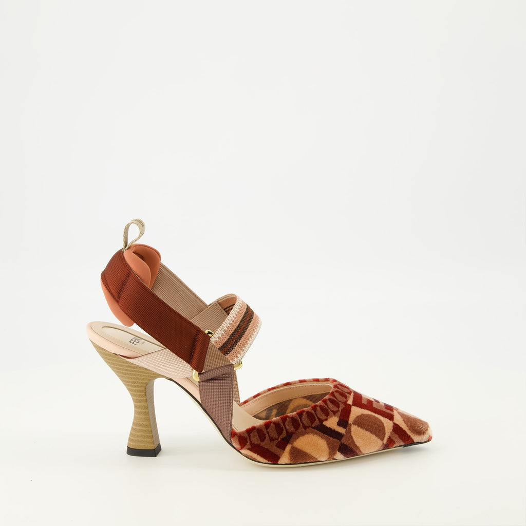 Fendi Colibrì heels, designer footwear, luxury heels, Fendi fashion, red pointed heels