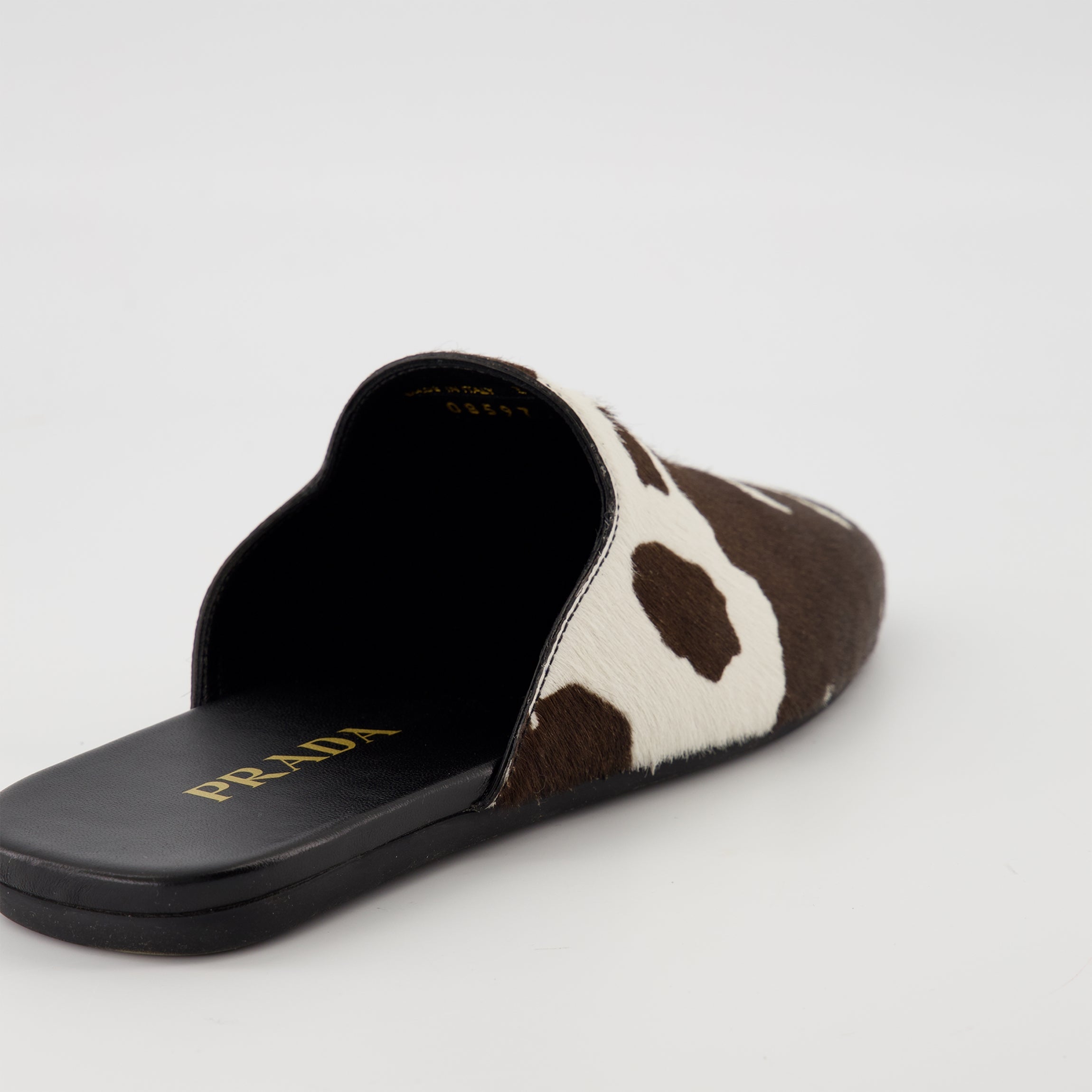 Leather Cow Printed Mules