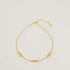 Fendi necklace, O'lock jewelry, golden necklace, brass accessories, crystal necklace