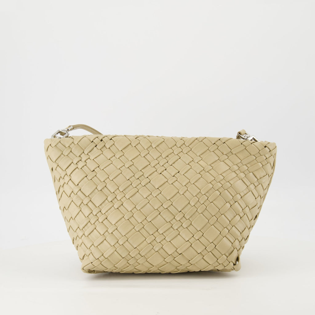 woven leather pouch, Neobel pouch, Iro accessories, black leather pouch, spring-summer collection