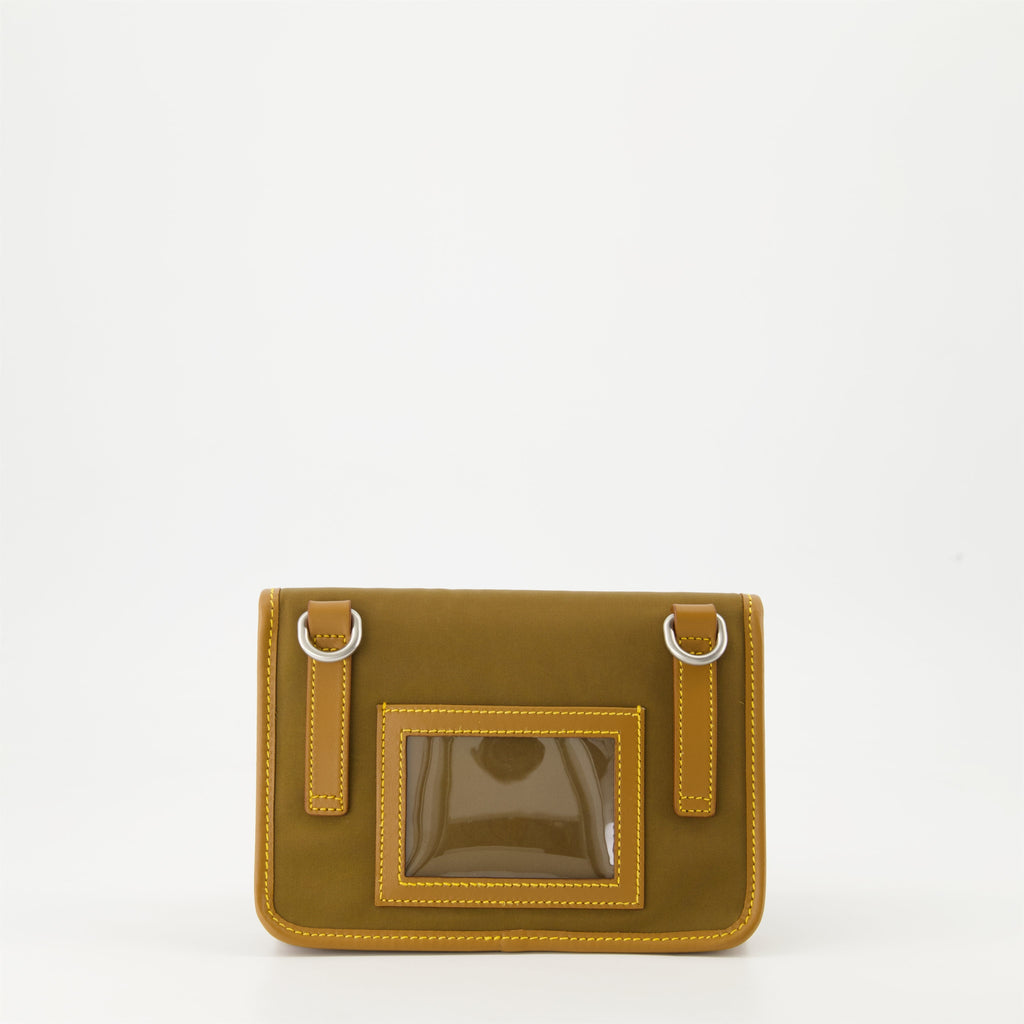 Prada crossbody bag, khaki nylon bag, recycled material bag, luxury men accessories, high-end crossbody bag