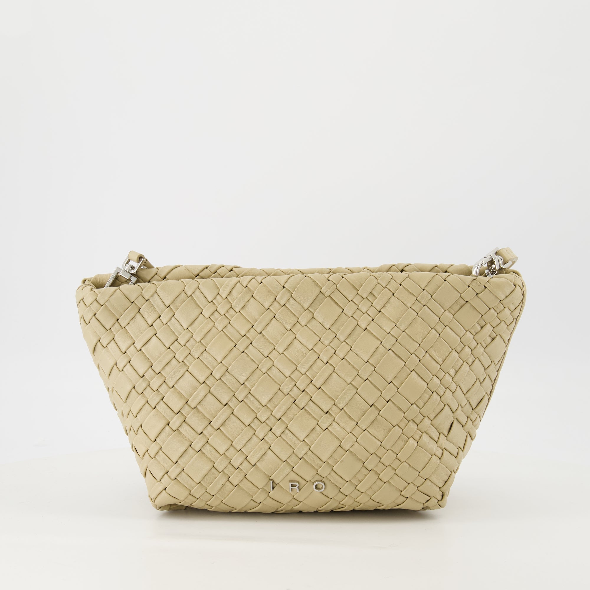 woven leather pouch, Neobel pouch, Iro accessories, black leather pouch, spring-summer collection
