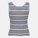 Bild des gestreiften blauen Tanktops von Prada für Frauen - Saison Frühling-Sommer 2026 - Rückansicht