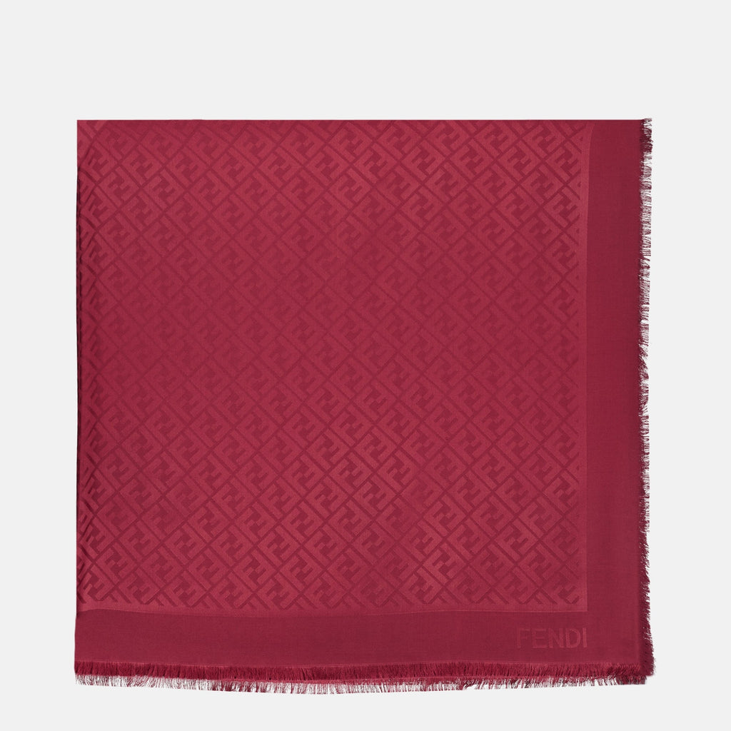 Châle FF en laine et soie jacquard