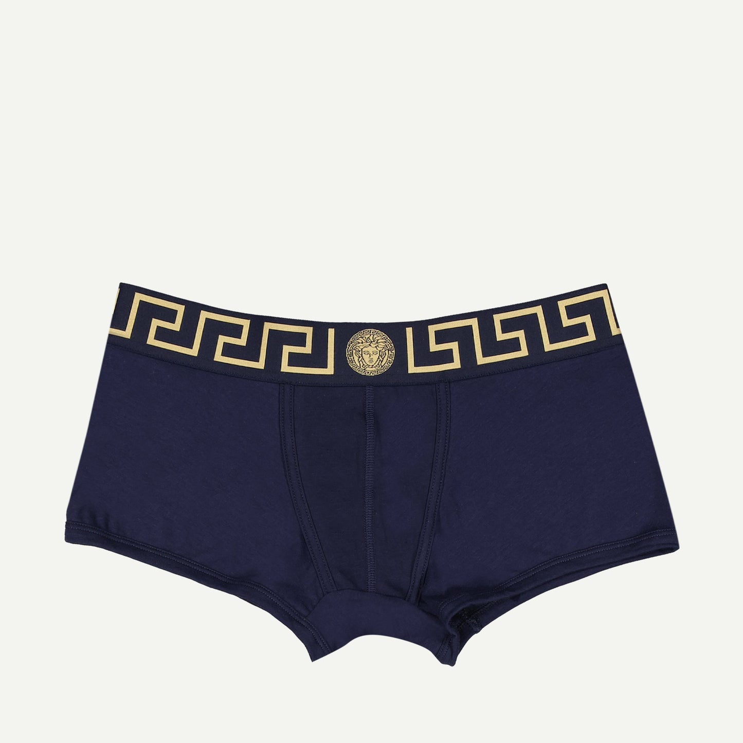 Navy boxer briefs, Medusa Greca waistband, Autumn-Winter 2024, cotton elastane blend, Versace collection