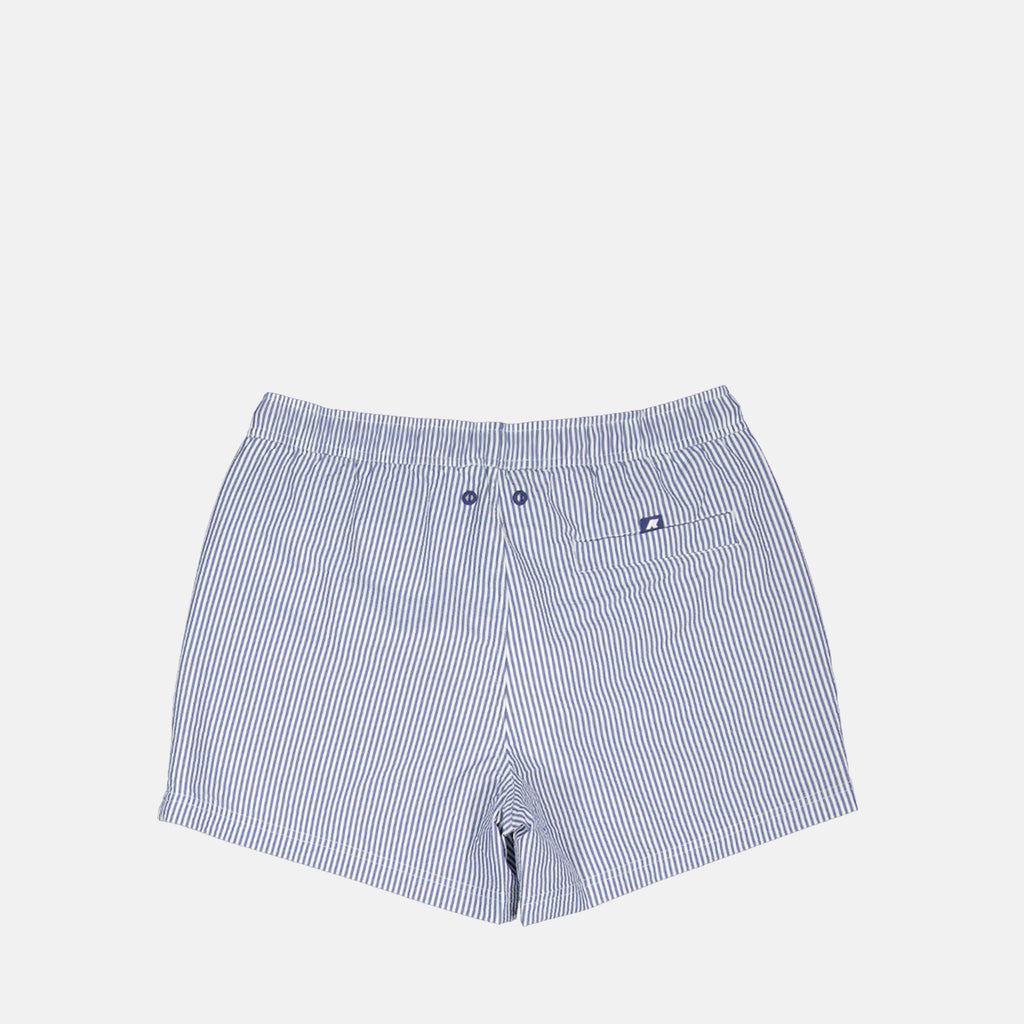 swim shorts, seersucker swimwear, striped swimwear, summer essentials, beachwear