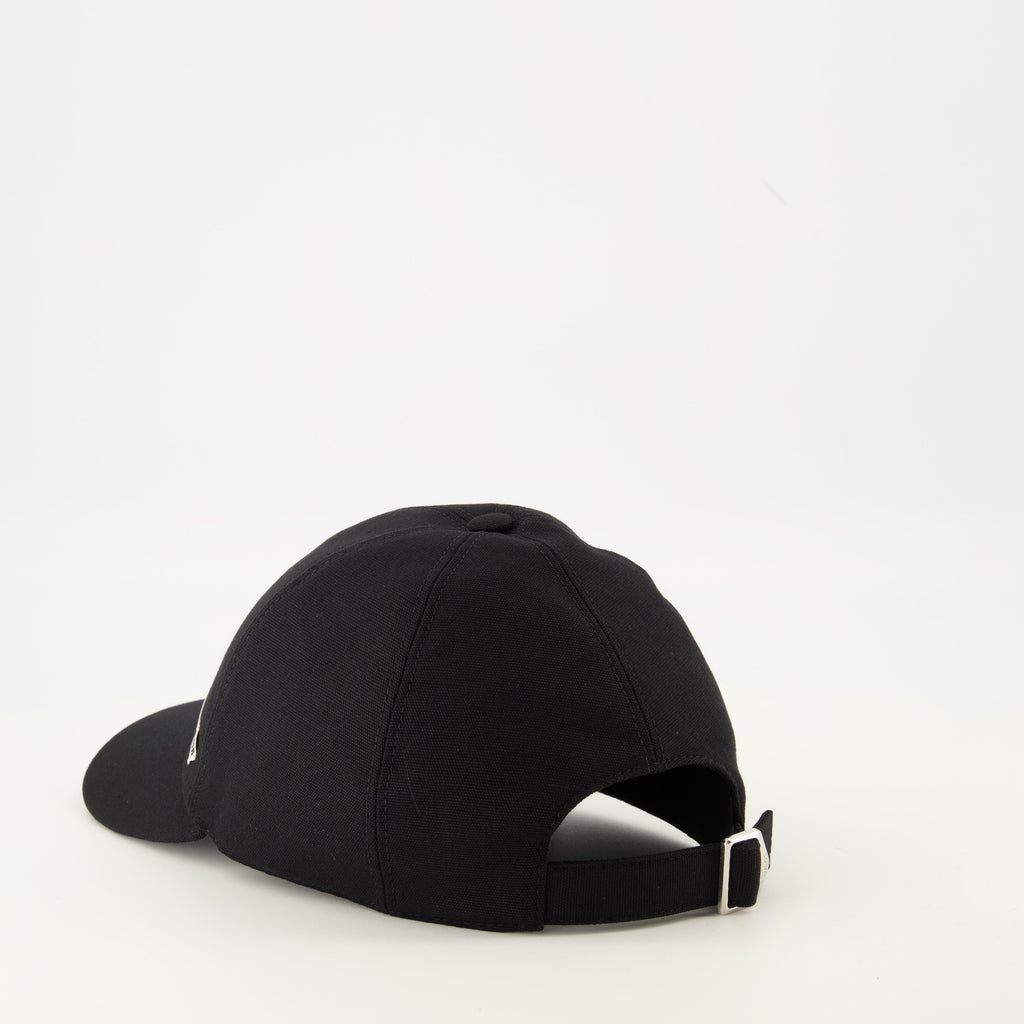 Dior cap, black cotton cap, adjustable strap cap, Dior Oblique cap, elegant baseball cap