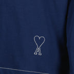 Polo a Maniche Lunghe in Cotone Blu Navi