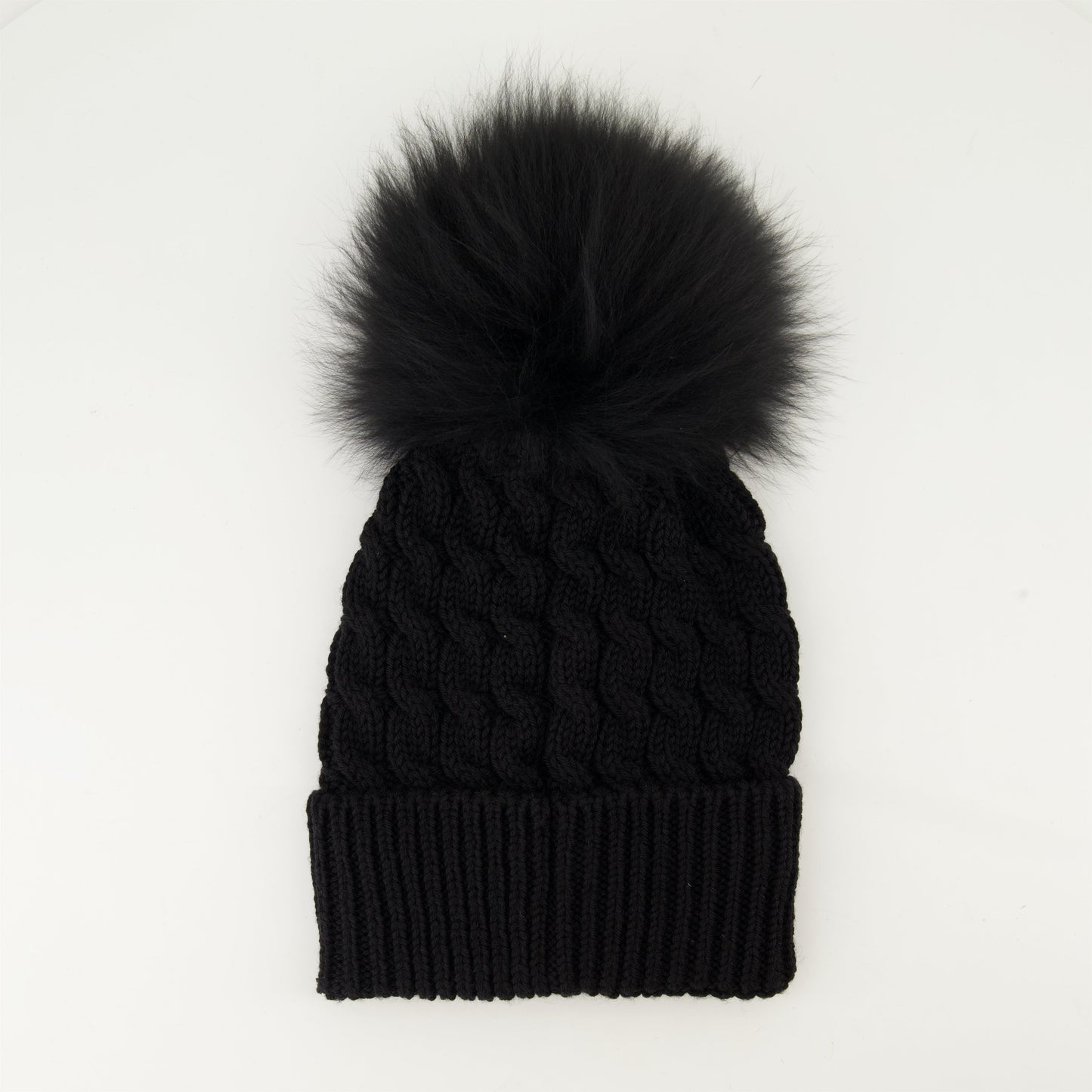 Black beanie, Pom-pom hat, Ribbed wool, Moncler Grenoble, Cold weather accessory