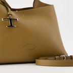 Tod's bag, Marron Sac Micro, grained calf leather, adjustable shoulder strap, luxury accessories