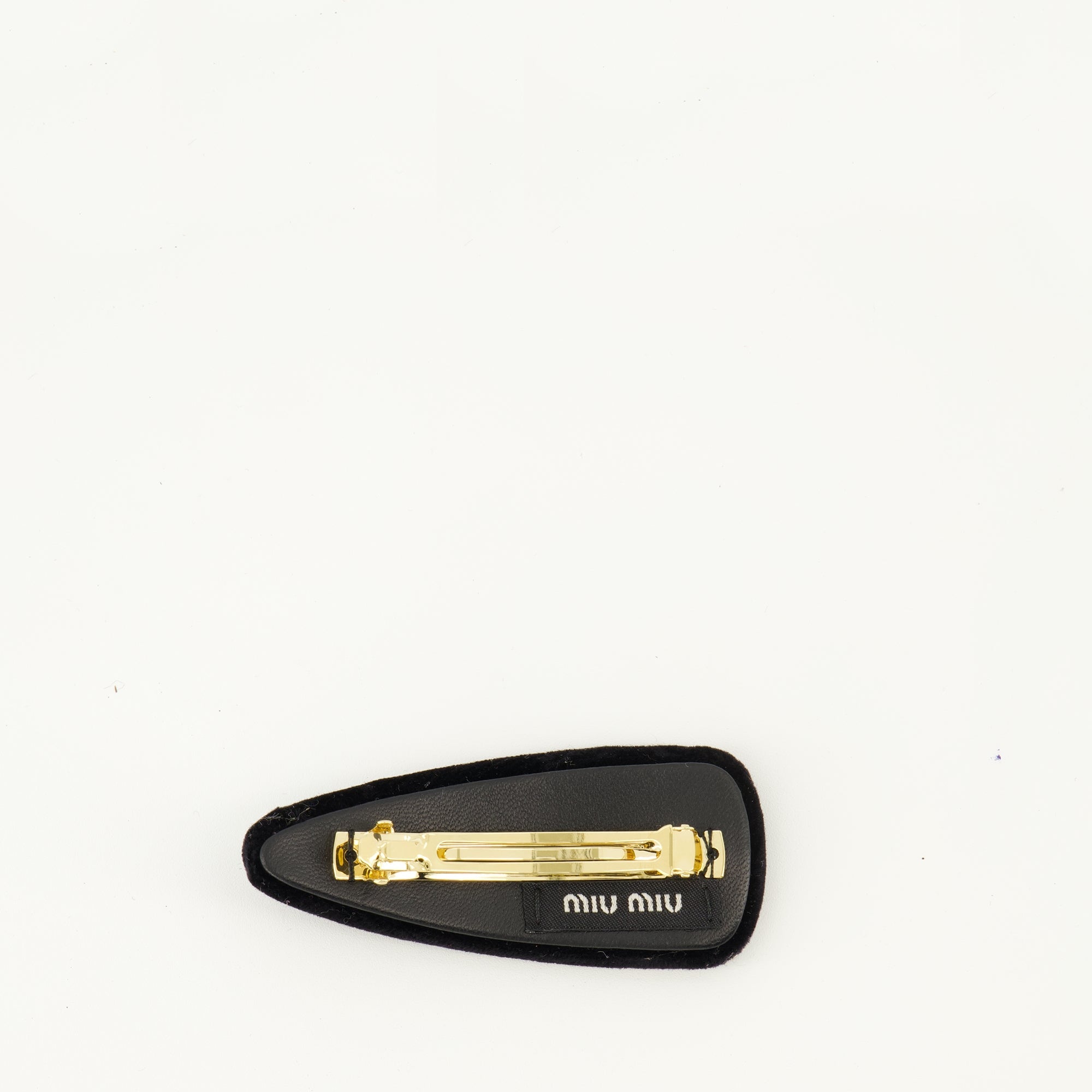 Miu Miu hair clip, black hair accessory, velvet hair clip, luxury hair accessory, Spring-Summer collection