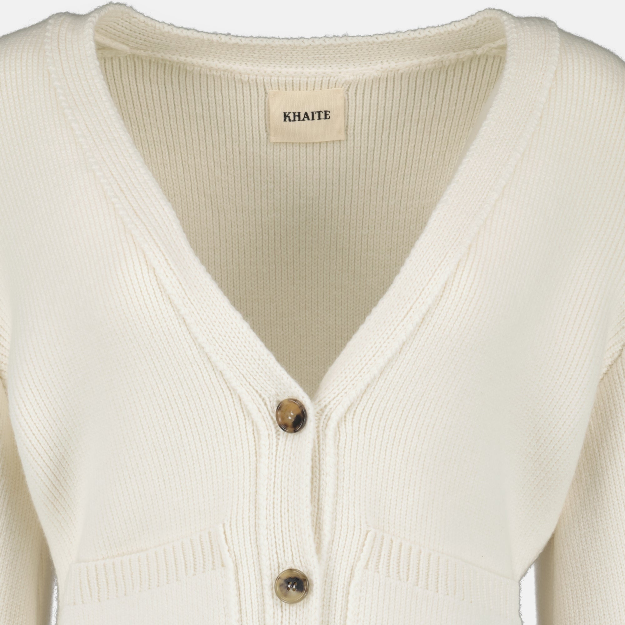 Khaite cardigan, white cashmere cardigan, Scarlet Cardigan, Autumn Winter collection, women's luxury clothing