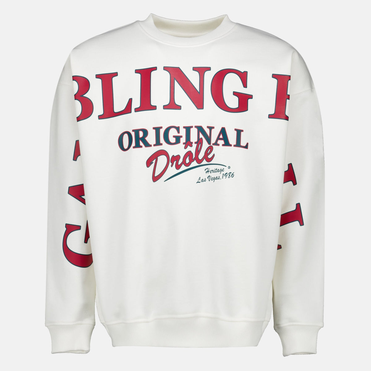 Sudadera blanca de algodón con logotipo estampado