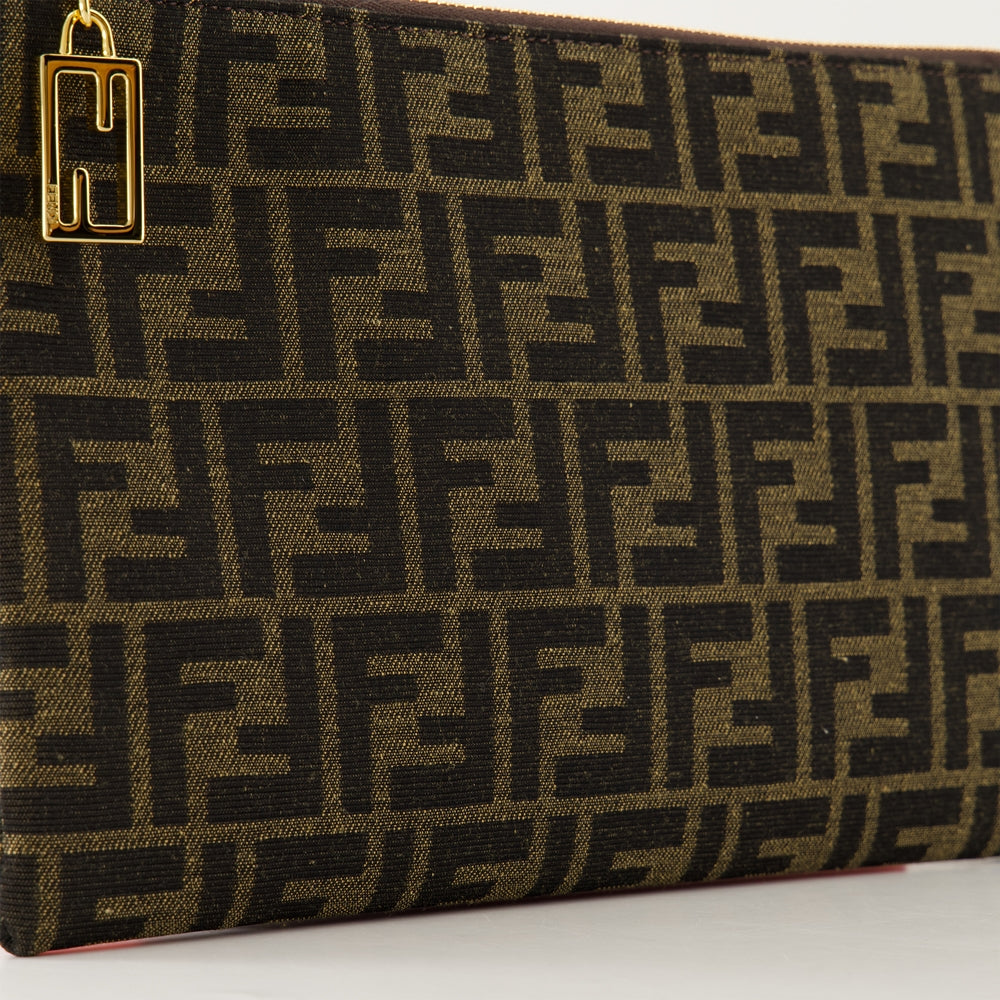 Pochette bag, FF print, adjustable strap, Fendi collection, stylish accessory