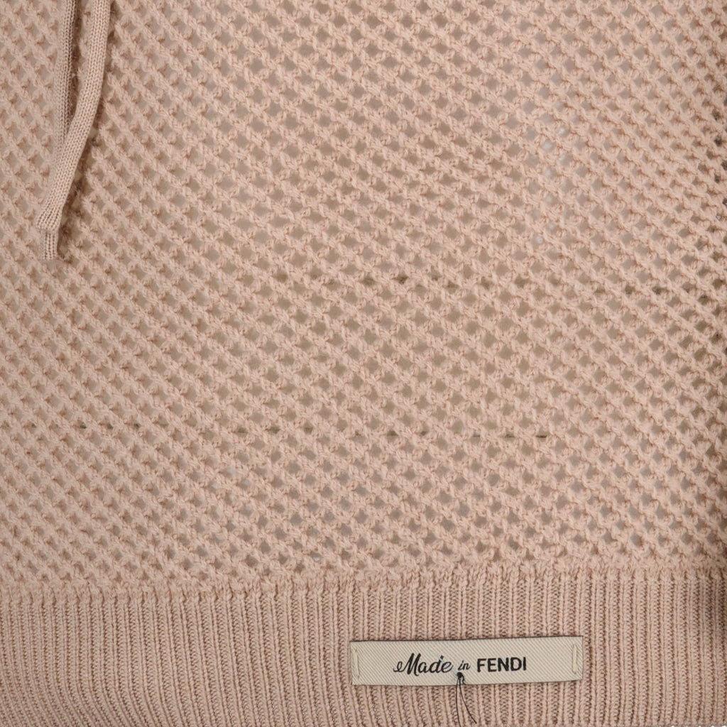 Image d'un pull en coton à mailles beige de Fendi pour hommes - Saison Printemps-Été 2024 - Détail 2