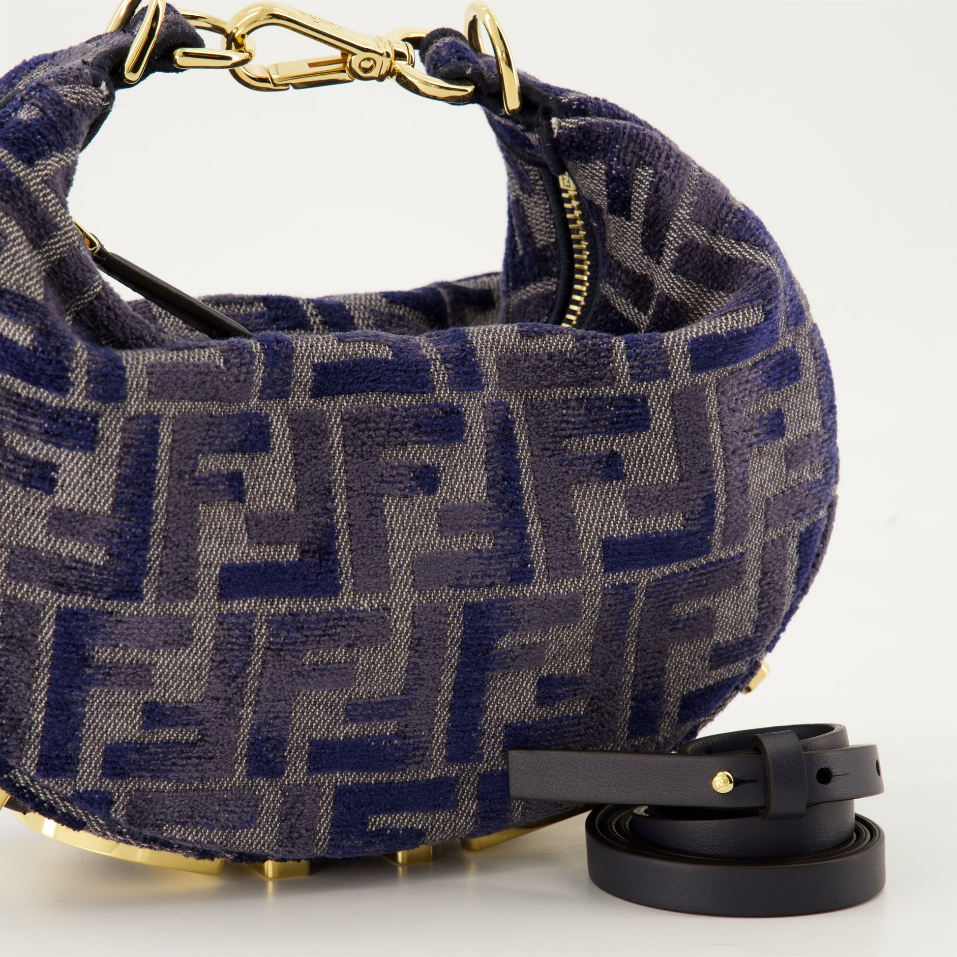 Mini shoulder bag, Fendigraphy FF, FF print bag, denim accessory, Autumn-Winter 2024