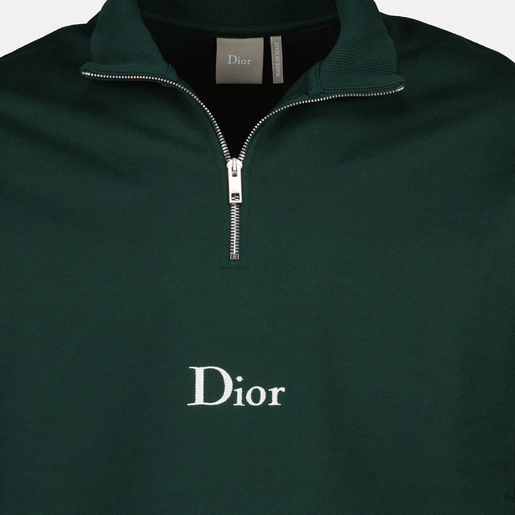 Cotton Fleece Zip Collar Sweater