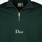 Pull en Fleece de Coton à Col Zippé