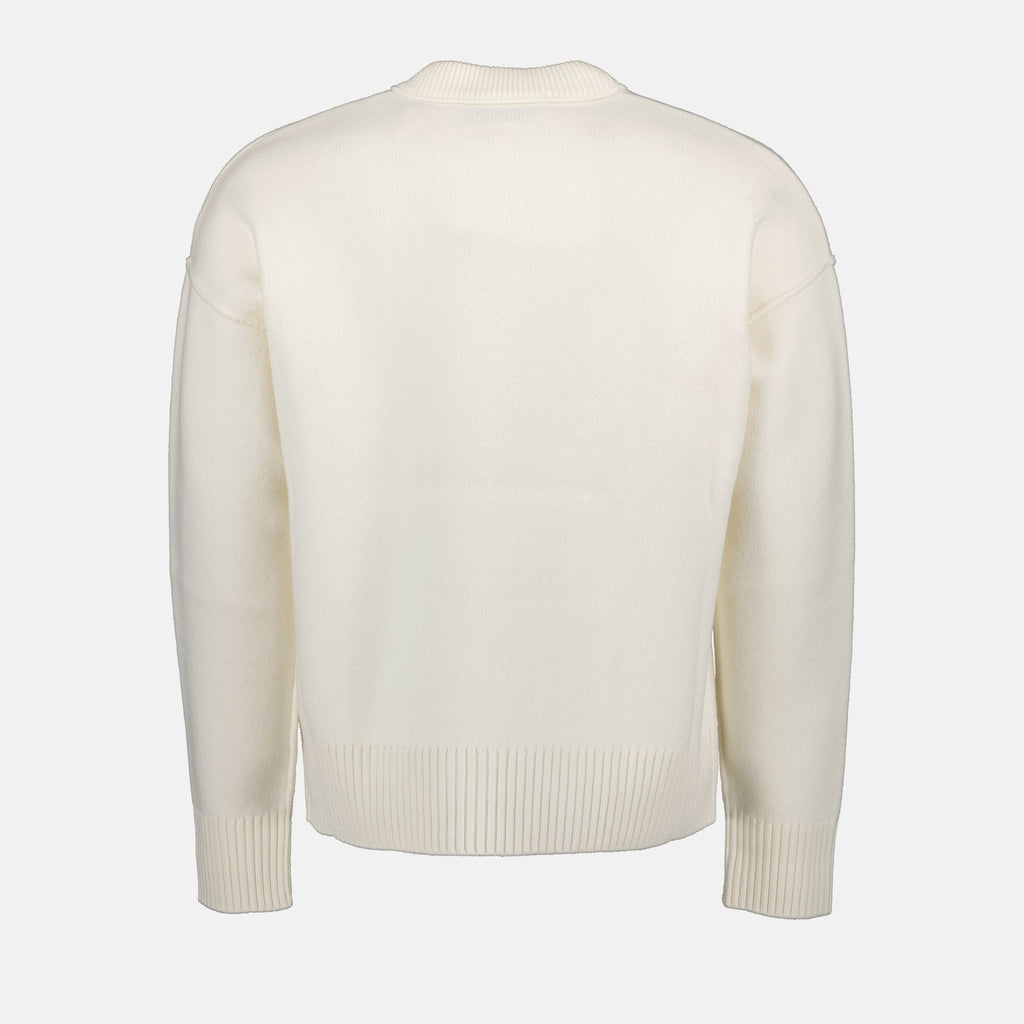1. Oversized white sweater
2. AMI Paris Ami de Coeur 
3. Wool sweater
4. Luxury men's fashion 
5. Autumn-Winter collections