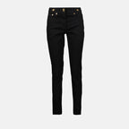 slim denim jeans, Versace jeans, black jeans, designer denim, Medusa detail jeans