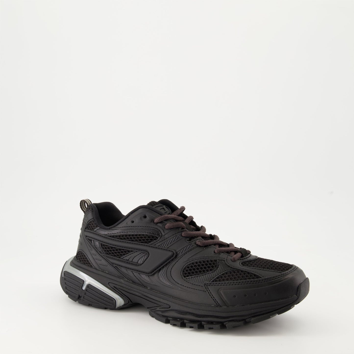 Diesel sneakers, S-Serendipity Pro-X1, black mesh sneakers, PU detailed sneakers, luxury men's footwear