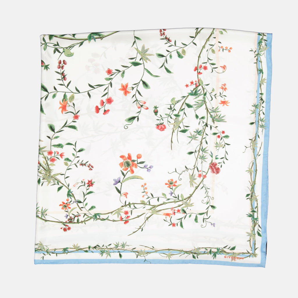Givenchy shawl, floral silk scarf, luxury accessories, signature Givenchy, Autumn Winter collection