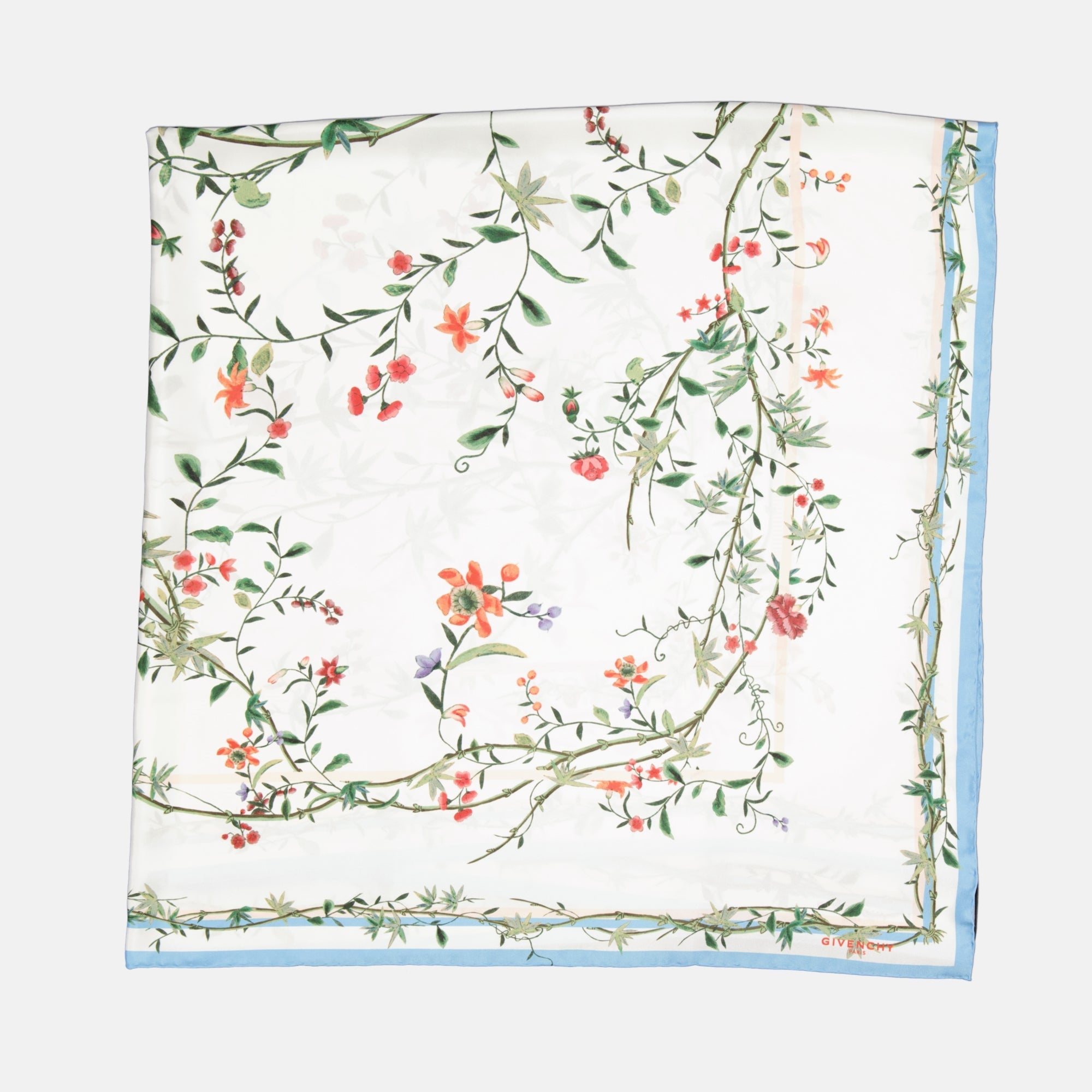 Givenchy shawl, floral silk scarf, luxury accessories, signature Givenchy, Autumn Winter collection