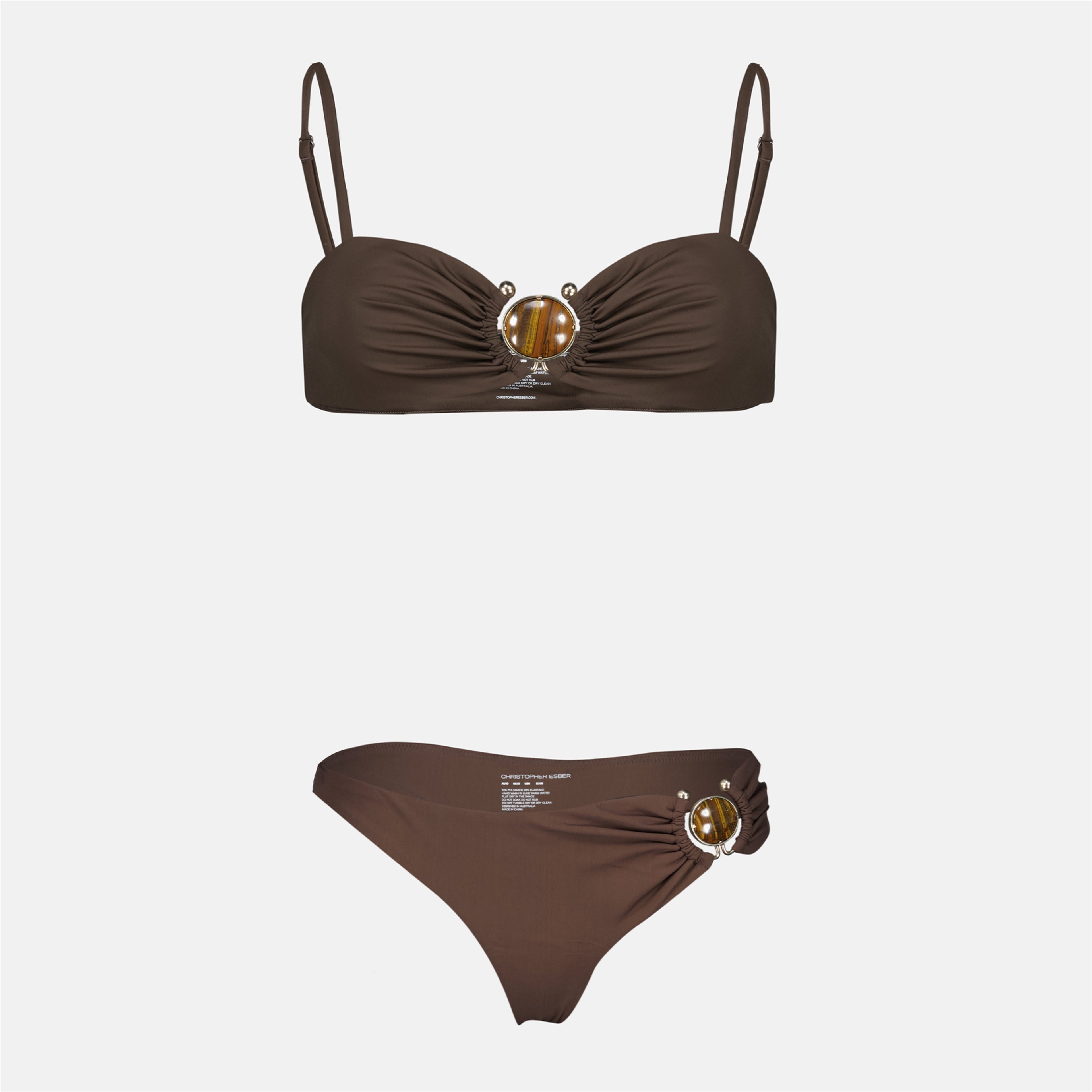 Image of Bandeau Mineral Stone Marron by Christopher Esber for Women - Season Spring-Summer 2026 - Detail View 5
