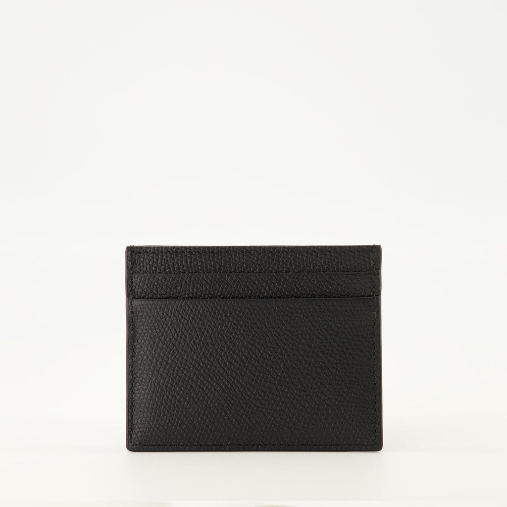 Valentino VLogo card holder, black leather card holder, luxury accessories, smooth calfskin card holder, designer cardholder