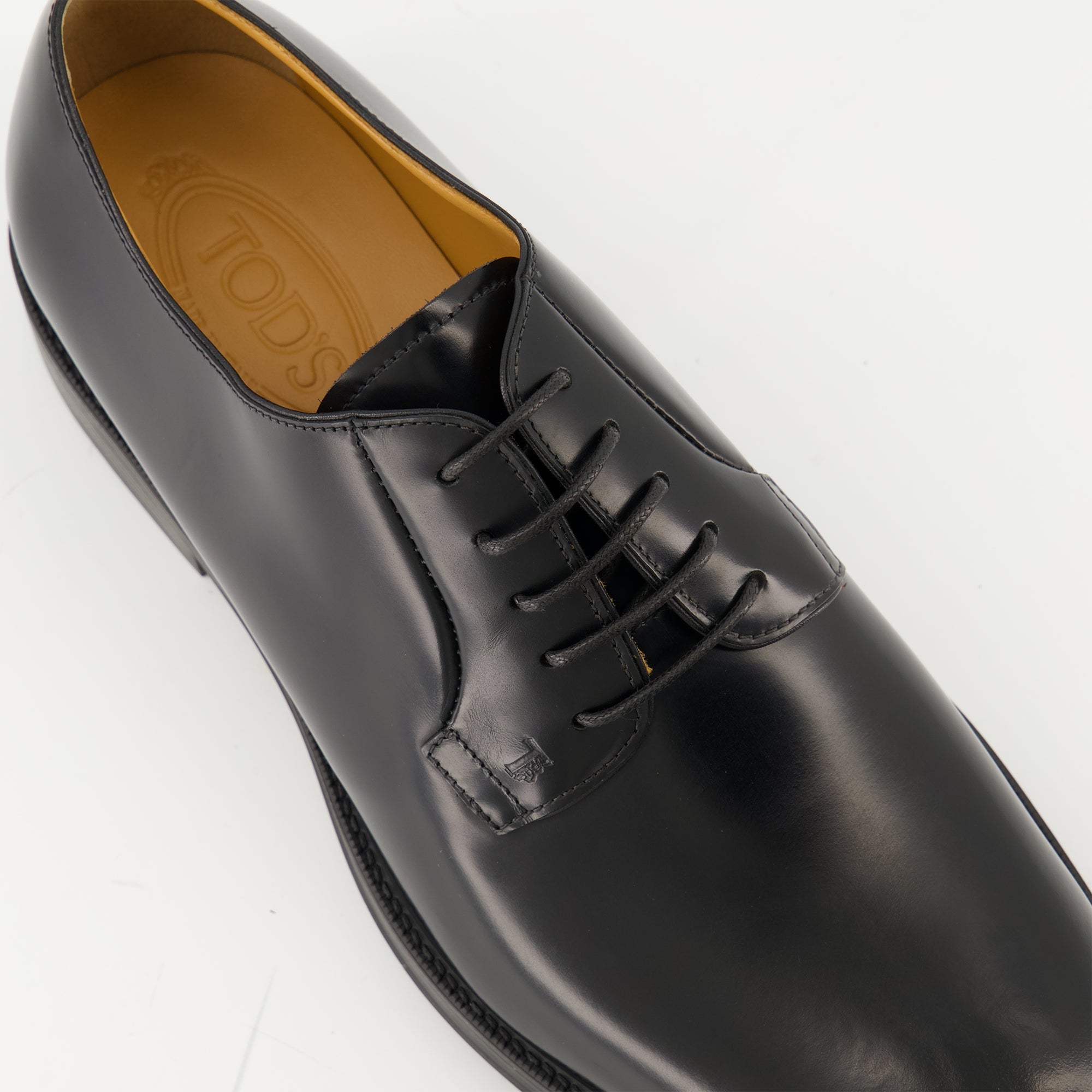 black leather derby shoes tods men 15494900973948