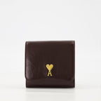Bordeaux leather wallet, AMI Paris wallet, stylish accessories, practical wallet, luxury accessories
