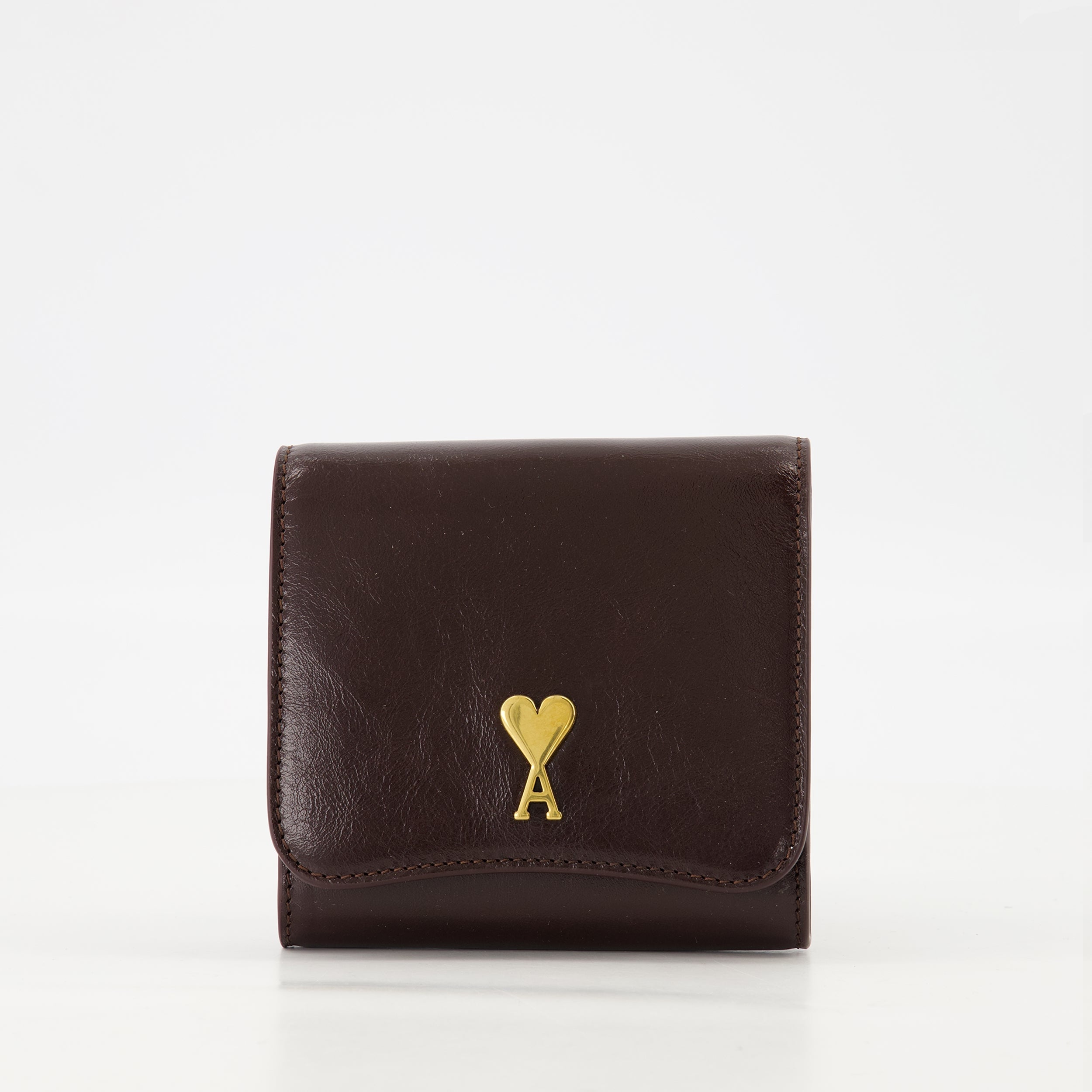 Bordeaux leather wallet, AMI Paris wallet, stylish accessories, practical wallet, luxury accessories