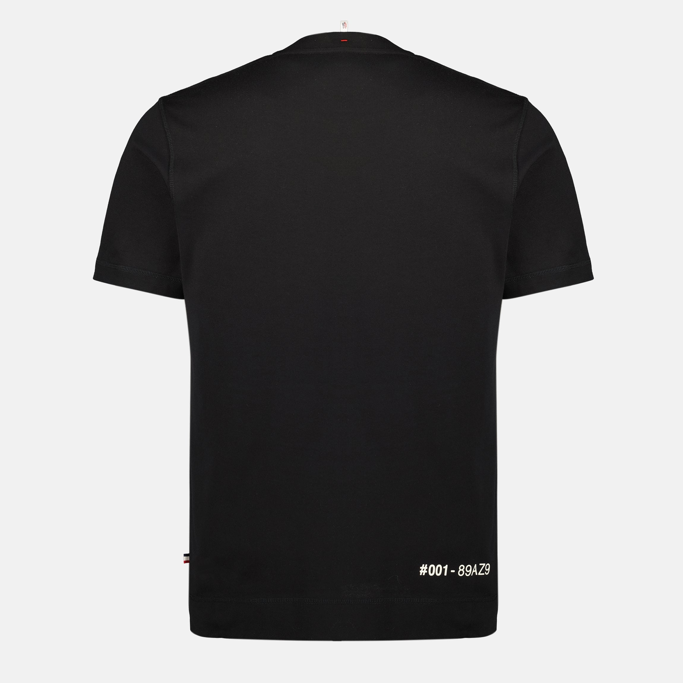 Moncler Grenoble t-shirt, black logo t-shirt, cotton jersey t-shirt, short sleeve t-shirt, men's casual wear