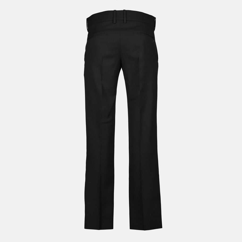 black wool trousers, Courrèges pants, Fall-Winter collection, men's fashion, straight cut trousers