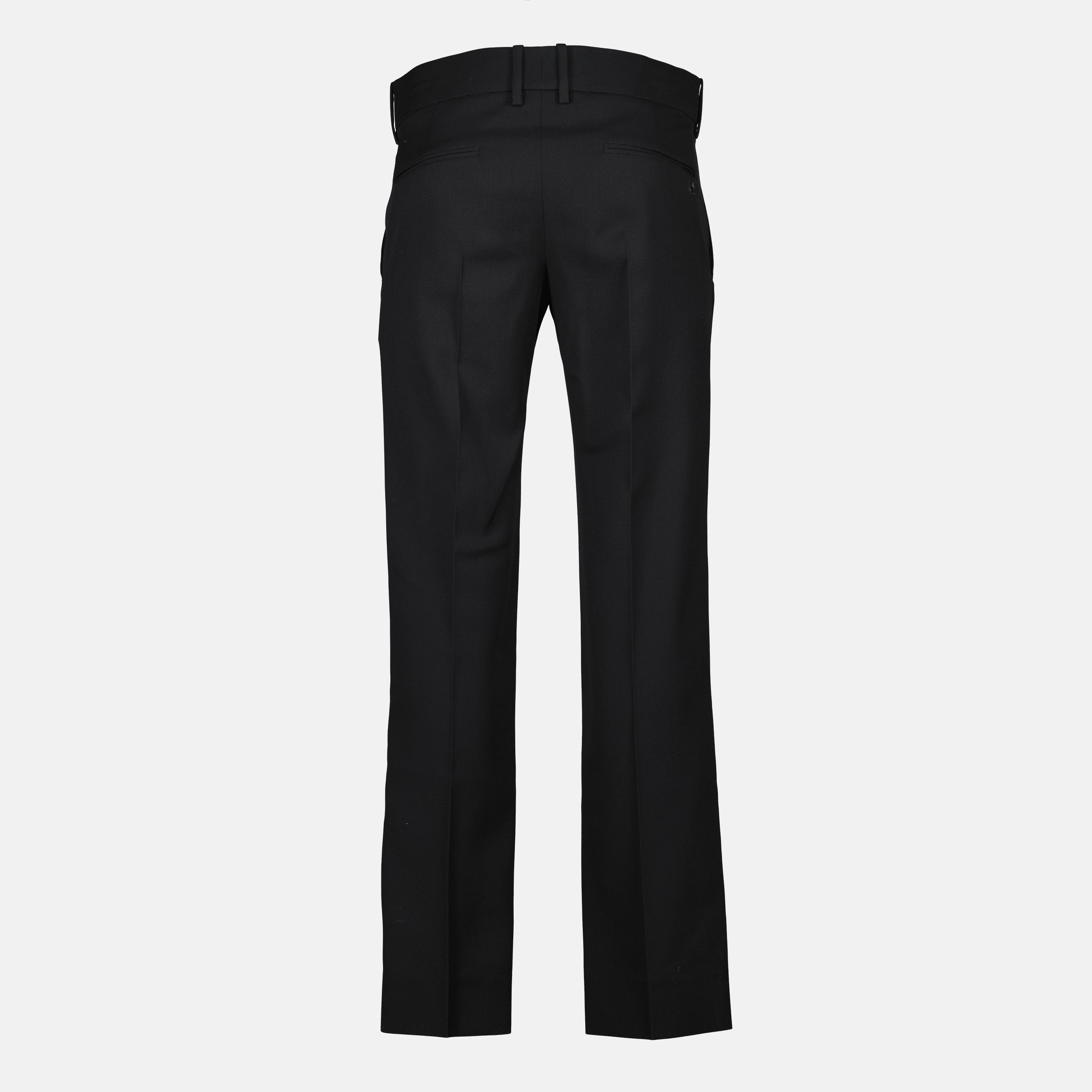 black wool trousers, Courrèges pants, Fall-Winter collection, men's fashion, straight cut trousers