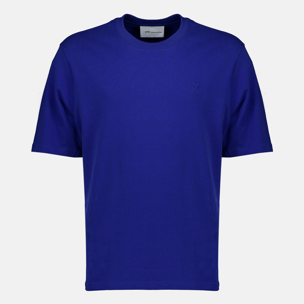 Blaues T-Shirt aus Baumwolle mit Herzlogo