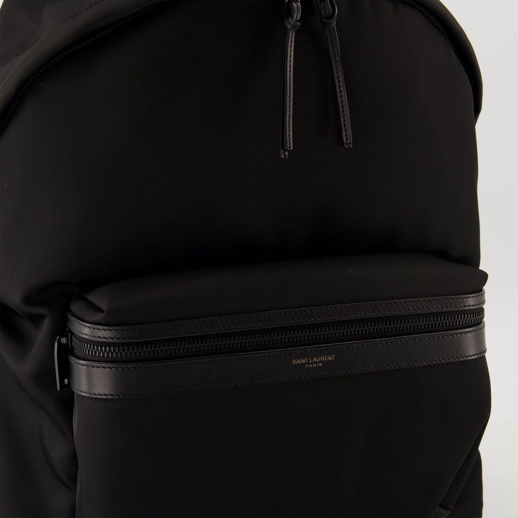 City Backpack, Saint Laurent, leather nylon backpack, adjustable straps, designer accessories
