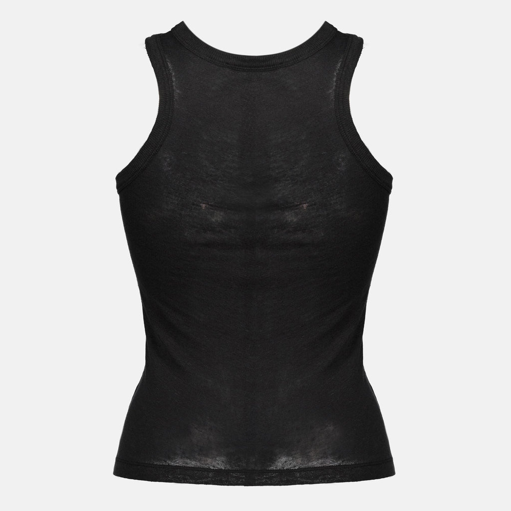 Black Linen Tank Top
