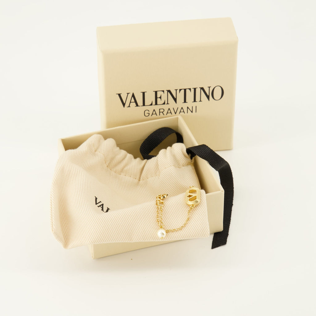 Vlogo bracelet, Valentino accessories, Swarovski pearl, gold bracelet, Valentino jewelry
