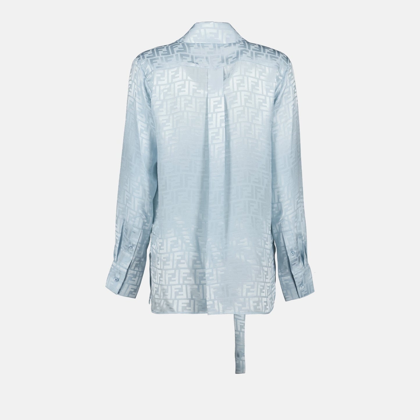 Silk blouse, Fendi blouse, elegant blue blouse, luxury women's wear, Spring-Summer fashion