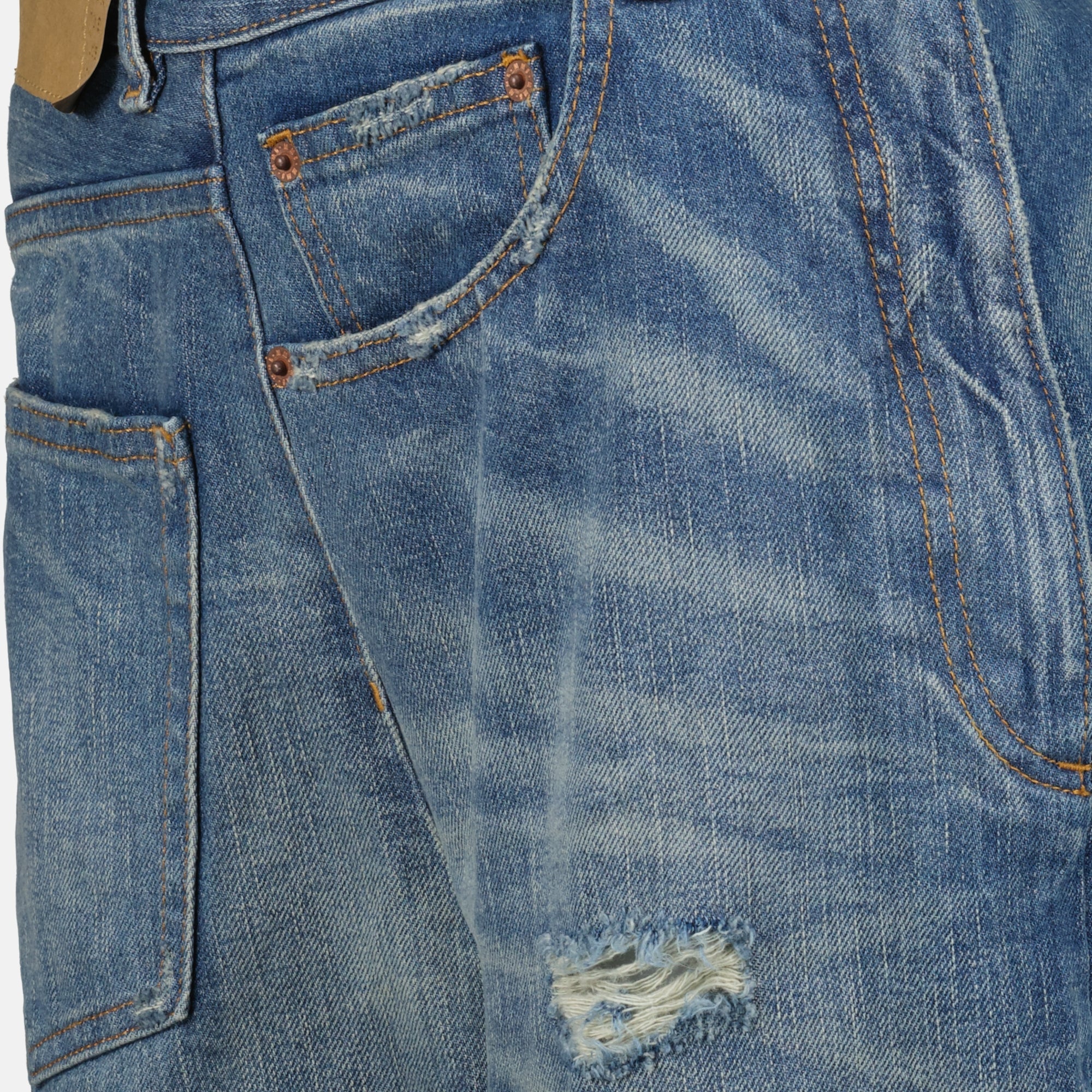 Twist Denim Jeans, MM6 jeans, wide-leg denim, high waist jeans, faded blue jeans