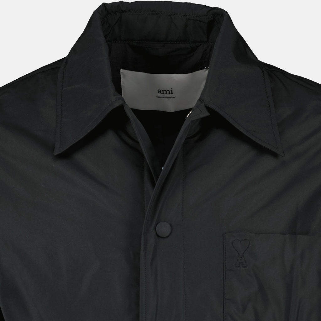 AMI Paris, nylon shirt jacket, autumn winter collection, classic collar jacket, men's outerwear