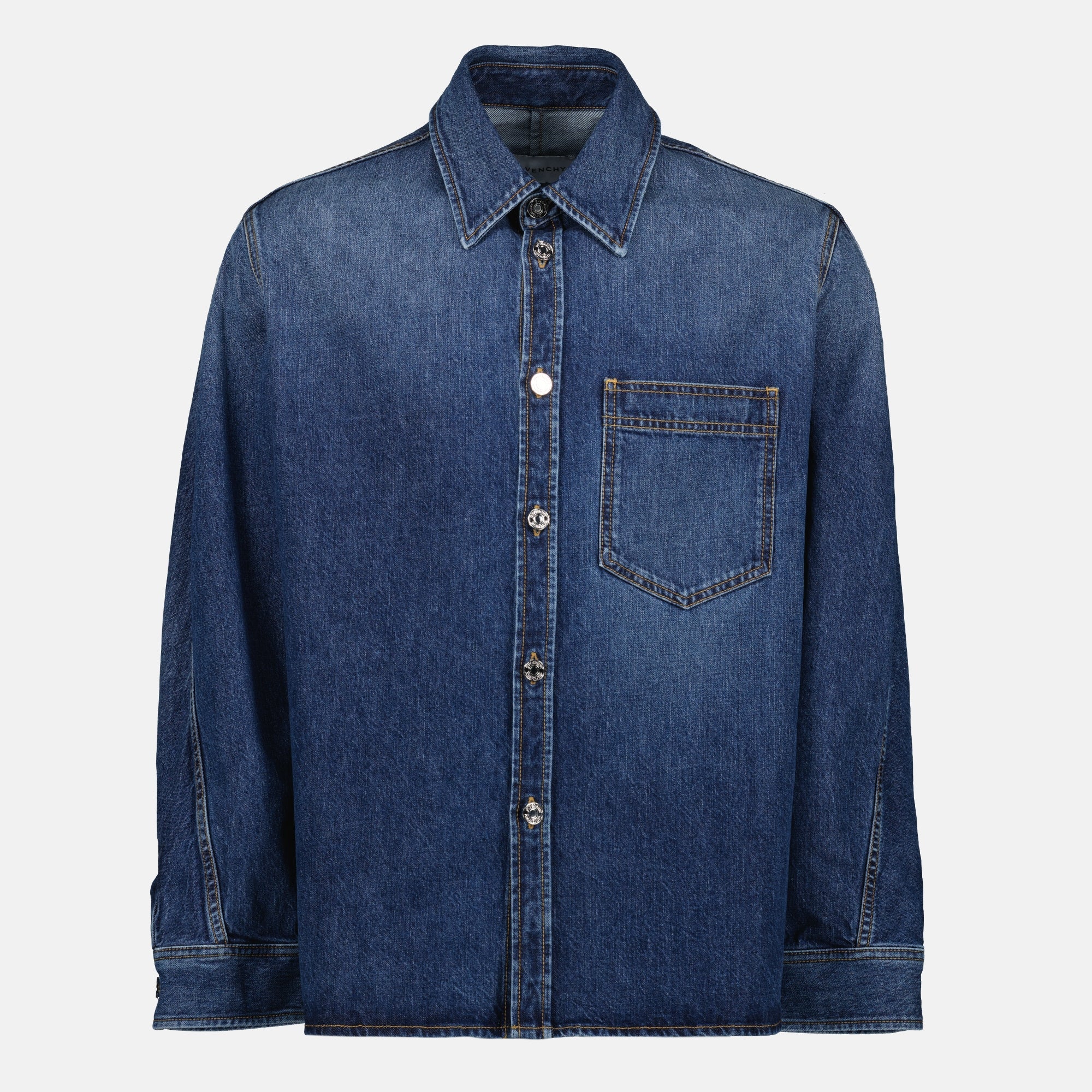 denim shirt, Givenchy, blue denim, classic shirt, fashion shirt